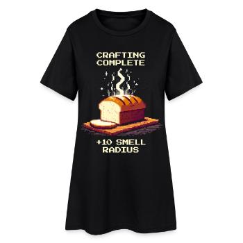 Fabrication terminée : +10 rayon d'odeur | Humour du pain - Robe T-shirt Femme - noir - Devant