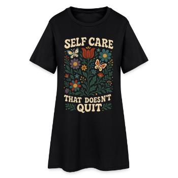 Prendre soin de soi sans jamais s'arrêter : la pleine conscience - Robe T-shirt Femme - noir - Devant
