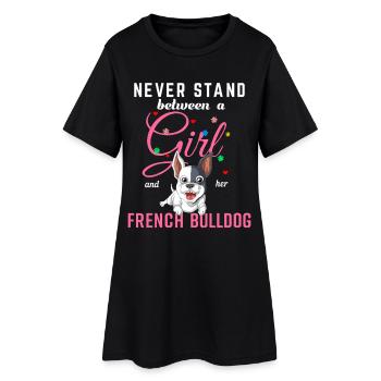 T-shirt Empowerment Fille et Bouledogue Français - Robe T-shirt Femme - noir - Devant