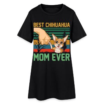 Chihuahua Mutter - Frauen T-Shirt-Kleid - Schwarz - Vorne