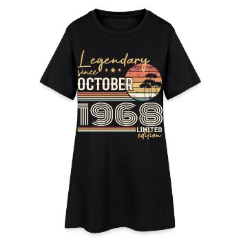 October 1968 Gift - Awesome Since October 1968 - Women’s T-Shirt Dress - black - Front