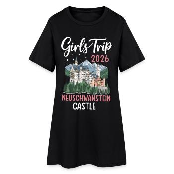 Girls Trip 2026 Neuschwanstein Castle - Frauen T-Shirt-Kleid - Schwarz - Vorne