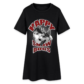 Chiens en hiver dans un design des années 50 - Robe T-shirt Femme - noir - Devant