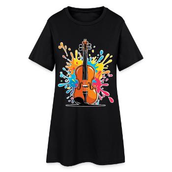 Conception artistique de violon vibrante - Robe T-shirt Femme - noir - Devant