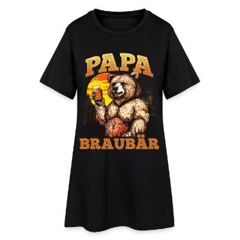Fête des Pères PAPA OURS BRUN Bientôt papa Drôle - Robe T-shirt Femme - noir - Devant