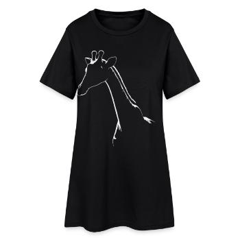 Imprimé simple silhouette de girafe - Robe T-shirt Femme - noir - Devant