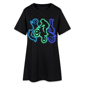 Dirt biker dirt bike silhouettes men's motocross - Women’s T-Shirt Dress - black - Front