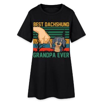 Papi teckel - Robe T-shirt Femme - noir - Devant