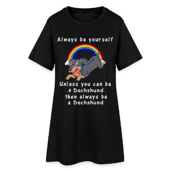 Teckel - Robe T-shirt Femme - noir - Devant