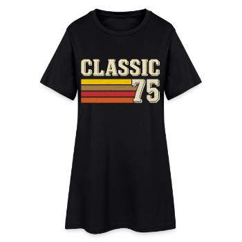 Rétro Classique 75 – Né en 1975, Anniversaire Vintage - Robe T-shirt Femme - noir - Devant