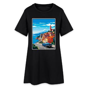 Affiche de voyage vintage de Bilbao, Espagne, paysage urbain WPA - Robe T-shirt Femme - noir - Devant