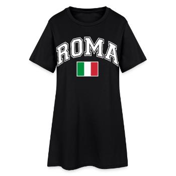 Rom Roma Rome Italien Flagge - Frauen T-Shirt-Kleid - Schwarz - Vorne