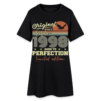 1998 Oktober 1998 Jubiläum Oktober 1998 - Frauen T-Shirt-Kleid - Schwarz - Vorne