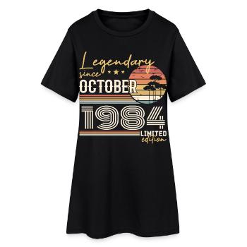 October 1984 Gift - Awesome Since October 1984 - Women’s T-Shirt Dress - black - Front