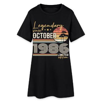 Cadeau Octobre 1986 - Génial Depuis Octobre 1986 - Robe T-shirt Femme - noir - Devant
