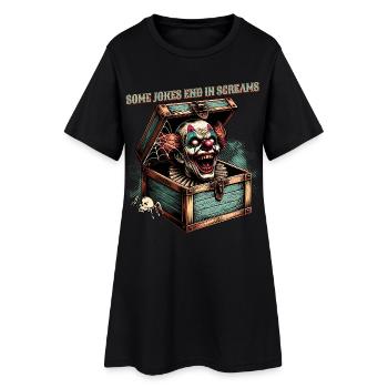 Horror - Some Jokes End In Screams - Frauen T-Shirt-Kleid - Schwarz - Vorne
