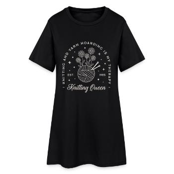 Le tricot est ma thérapie l’accumulation de fils tricoteuse drôle - Robe T-shirt Femme - noir - Devant