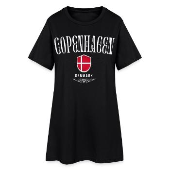 Copenhague, Danemark, design minimaliste élégant - Robe T-shirt Femme - noir - Devant
