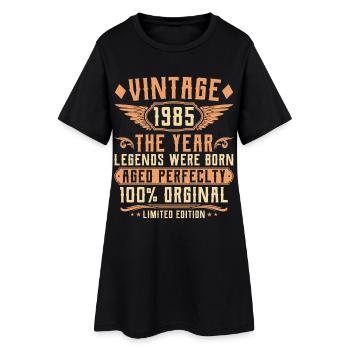 40. Geburtstag Vintage - Jahrgang 1985 - Frauen T-Shirt-Kleid - Schwarz - Vorne