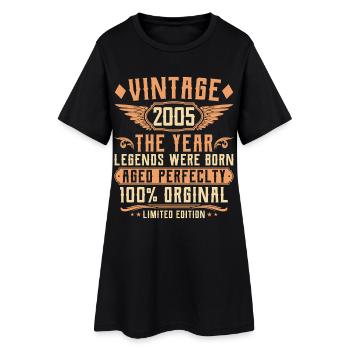 Millésime 20e anniversaire - Année 2005 - Robe T-shirt Femme - noir - Devant