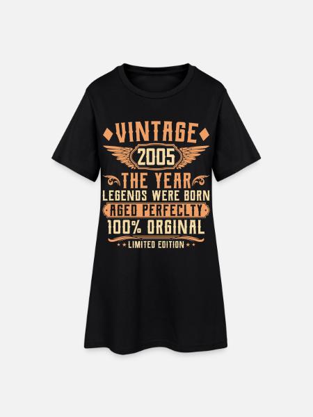 20. Geburtstag Vintage - Jahrgang 2005 - Frauen T-Shirt-Kleid - Schwarz