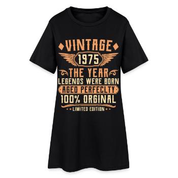 Millésime 50e anniversaire - Année 1975 - Robe T-shirt Femme - noir - Devant