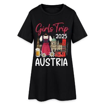 Voyage entre filles 2025 en Autriche - Robe T-shirt Femme - noir - Devant