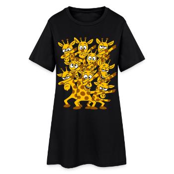 Dabbing Girafes dansantes - Robe T-shirt Femme - noir - Devant