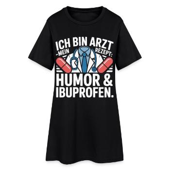 Humorvoller Arzt Spruch Druck - Frauen T-Shirt-Kleid - Schwarz - Vorne