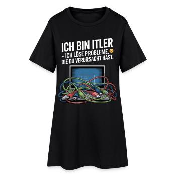 Ich bin ITler: IT Humor und Problemlösungsmotiv - Frauen T-Shirt-Kleid - Schwarz - Vorne