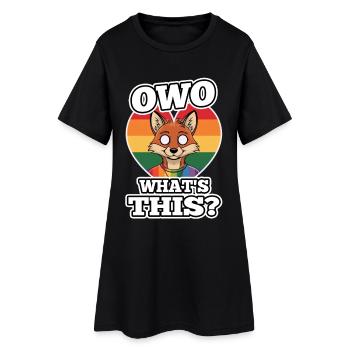 OwO What's This? - Frauen T-Shirt-Kleid - Schwarz - Vorne