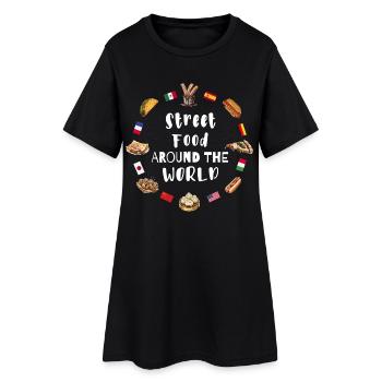Street Food rund um die Welt - Frauen T-Shirt-Kleid - Schwarz - Vorne