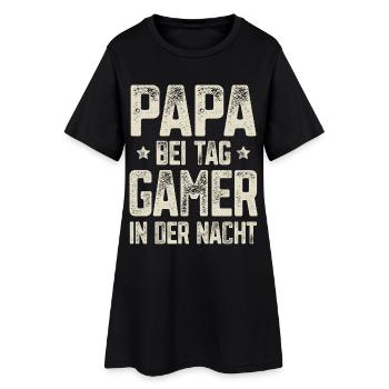 Papa Gamer Gaming - Frauen T-Shirt-Kleid - Schwarz - Vorne