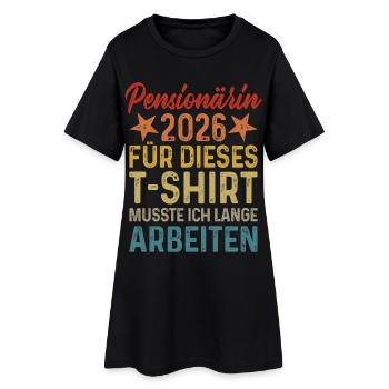 Pensionärin 2026 - Frauen T-Shirt-Kleid - Schwarz - Vorne