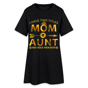 J’ai deux titres : Maman et Tante Fête des mères - Robe T-shirt Femme - noir - Devant