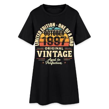 Rétro Octobre 1997 - birthday october 1997 - Robe T-shirt Femme - noir - Devant