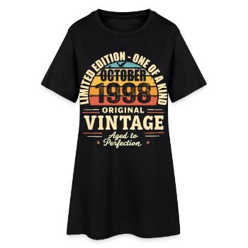 Rétro Octobre 1998 - birthday october 1998 - Robe T-shirt Femme - noir - Devant