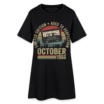 Oldtimer Oktober 1966 Geburtstag Geschenk Oktober - Frauen T-Shirt-Kleid - Schwarz - Vorne
