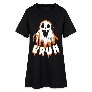 Ghost Broth, Halloween Party Costume - Pumpkin - Women’s T-Shirt Dress - black - Front