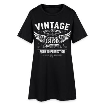 Octobre 1960 | Cadeau d'anniversaire octobre 1960 - Robe T-shirt Femme - noir - Devant