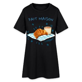 Croissant Fait Maison - Robe T-shirt Femme - noir - Devant