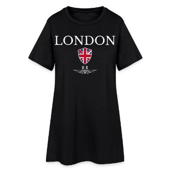 London UK, minimalist sleek design - Women’s T-Shirt Dress - black - Front
