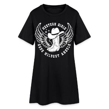 Western girls God's wildest Angels Linedance - Frauen T-Shirt-Kleid - Schwarz - Vorne