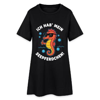 Passed exam – Seahorse with sunglasses - Women’s T-Shirt Dress - black - Front