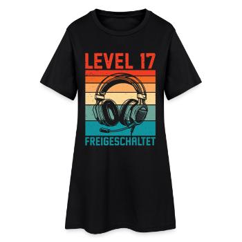 17. Geburtstag Jungen Gamer Level 17 Unlocked - Frauen T-Shirt-Kleid - Schwarz - Vorne