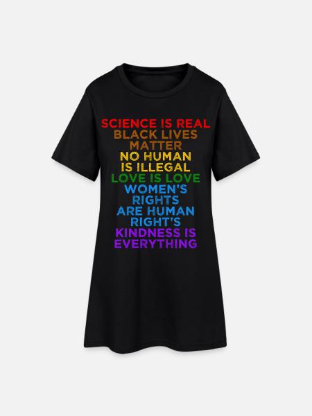 Soziale Gerechtigkeit Liebe Gleichheit Menschenrechte - Frauen T-Shirt-Kleid - Schwarz