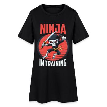 Ninja Skeleton Halloween - Women’s T-Shirt Dress - black - Front