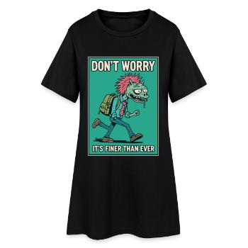 Humorvoller Zombie Walker - Frauen T-Shirt-Kleid - Schwarz - Vorne