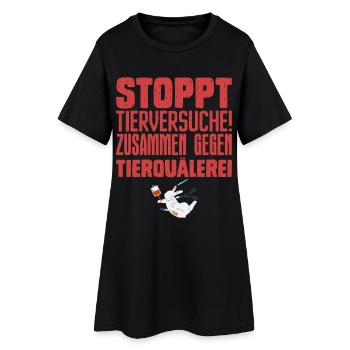 Protection des animaux STOP AUX TESTS SUR LES ANIMAUX ENSEMBLE CONTRE - Robe T-shirt Femme - noir - Devant