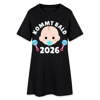 Future maman PROCHAINEMENT 2026 Drôle - Robe T-shirt Femme - noir - Devant